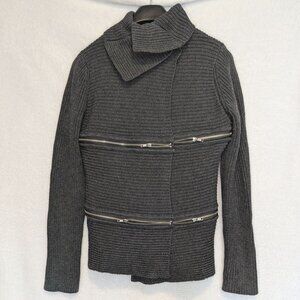 Rock & Republic Cardigan open front zipper trim